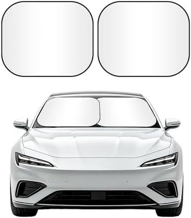 Wuyaoyao 2PCS Car Windshield Sun Shade, 28"×31" Car Front Window Sun Shade Blocker for Heat and UV Rays Protection, Foldable Automotive Windshield Sunshade, Universal for Vehicles Sedans SUVs by wuyaoyao