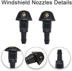 Front Windshield Washer Nozzles Kit forHonda Acura Civic 87-05, CRV 96-11,HR-V 99-06,Accord 03-08,RSX 02-06,TSX 04-06 Replaces 76810-SWA-E01 Wiper Spray Washer Jet with 3M Fluid Hose & 6 Connectors - Image 2