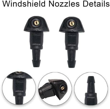 Front Windshield Washer Nozzles Kit forHonda Acura Civic 87-05, CRV 96-11,HR-V 99-06,Accord 03-08,RSX 02-06,TSX 04-06 Replaces 76810-SWA-E01 Wiper Spray Washer Jet with 3M Fluid Hose & 6 Connectors - Image 2