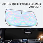 Windshield Sun Shade for Chevrolet Equinox 2010-2017 - 4-Layer Sunshade Compatible with Chevrolet Equinox Foldable Front Window Sunshade Sun Visor Protector Block UV Rays Keep Your Car Cooler - Image 2