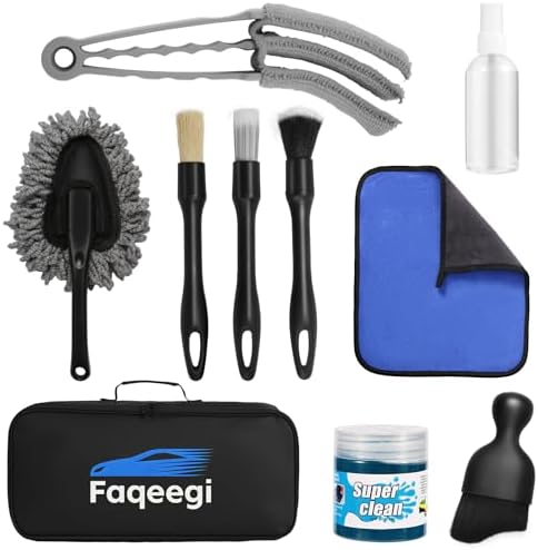 10-Piece Car Interior Cleaning Kit Boar Hair Vent Detailing Set by Unknown