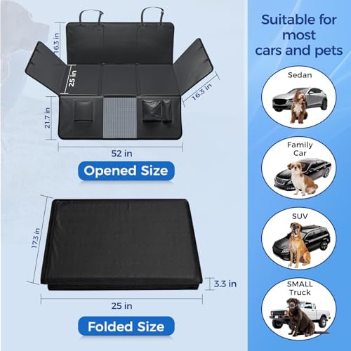 HOB4U Back Seat Extender for Dogs, Hard Bottom Dog Car Seat Cover | 100% Waterproof PU Leather, Scratch Proof and Anti Slip Dog Hammock for Cars and SUVs, Holds 400 lbs - Image 5
