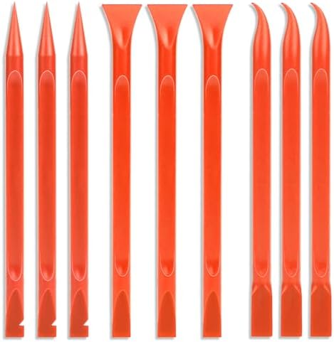 9 Pieces Plastic Scraper, No-Scratch Paint Scraper Tool Portable Car Crevice Cleaning Tool Multi-use Kitchen Scraper Small Sticker Remover for Tight Spaces, Crevices, Food, Labels, Oil Stains, Dirt by Mozeat+Lens