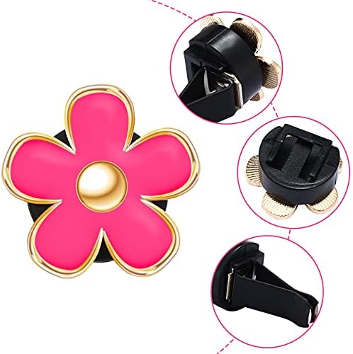 Frienda 6 Pcs Daisy Vent Clips for Car, 3/3.3 cm, Red, Pink, White - Image 3