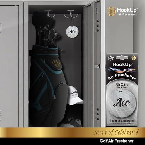 Golf Car Air Freshener by HookUp - 2 Pack - Black Gold Scent (Extra Strong) | Unique Golf Gift for Players, Coach, Fans | Hanging Car Accessory with Long Lasting Fresheners Smell - Image 6