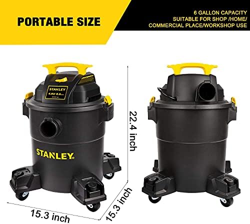 Stanley - SL18116P Wet/Dry Vacuum, 6 Gallon, 4 Horsepower Black - Image 3