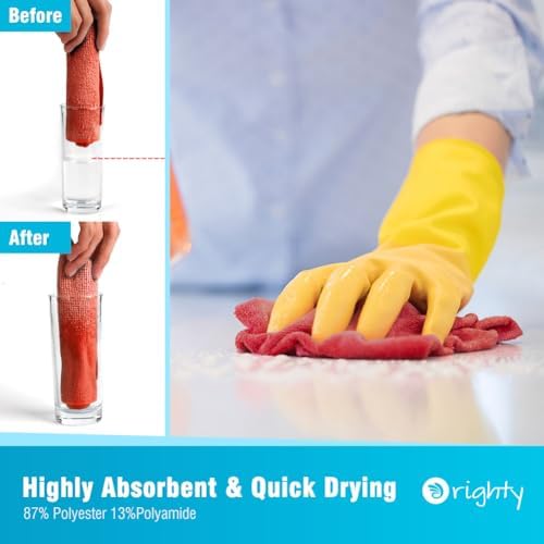 Orighty Microfiber Cleaning Cloth Bulk, 50 Pack Shop Towels 12x12 Inch, Red - Image 3
