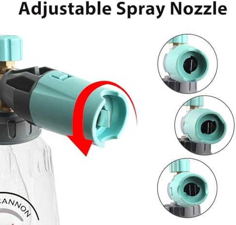 Sooprinse Short Pressure Washer Gun With Foam Cannon, High Pressure Snow Foam Lance, 1/4 Inch Quick Connector, Power Washer Blaster, Car Wash Mitt, 3000 PSI, 1 Liter - Image 5