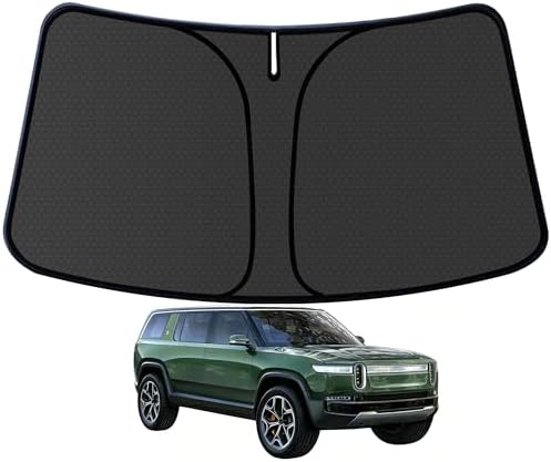R1S Customized Windshield Sun Shade for 2022 2023 2024 2025 2026 Rivian R1S Front Window Sunshade Visor Protector Foldable Blocks UV Rays Keep Car Cooler Accessories by aatoppus