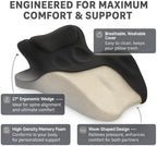 27 Degree Wedge Pillow, Ergonomic 27° Angle Memory Foam Wedge Pillow, Sweet Spot Support Pillow, for Reading, Lounging, and Home Relaxation(Black) - Image 3