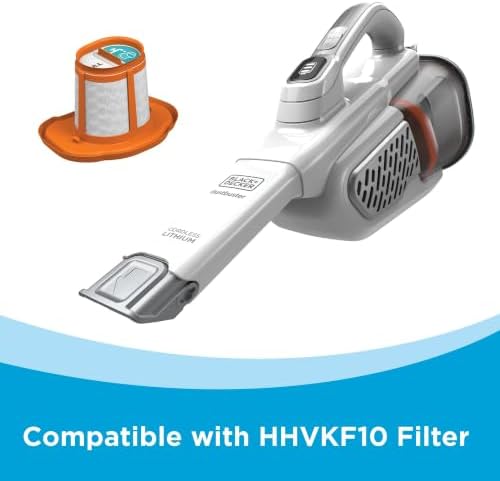 BLACK+DECKER Dust Buster Hand Held Vacuum Cordless Rechargeable, Portable Vacuum for Car, Extended Runtime, Powerful Suction, Extra Long Crevice Tool, AdvancedClean+ (HHVK320J10) - Image 3