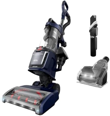 Bissell Pet Hair Eraser DualBrush Upright Vacuum with Two Brush Rolls, DualBrush Self-Cleaning Technology, HEPA Sealed Allergen System, Bright FurFinder Headlights, Lift-Off Pod, 42946 by BISSELL