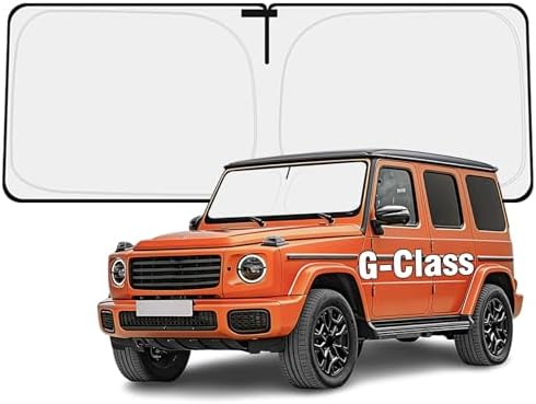 Windshield Sun Shade for Mercedes Benz G Class G63 G550 G55 G65 W463 2019-2026 Sunshade 300T Windshield Cover Blocks UV Rays Custom Fit G-Class Front Window Shade Foldable Keep Cool by YIZHUOMY