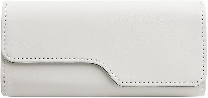 Zpana Sunglass Holder for Car Visor, Leather Auto Eyeglasses Sun Visor Organizer Case with Hidden Magnetic Closure, Auto Protective Glasses Storage Box, Universal for SUV RV Truck (Beige) by Zpana