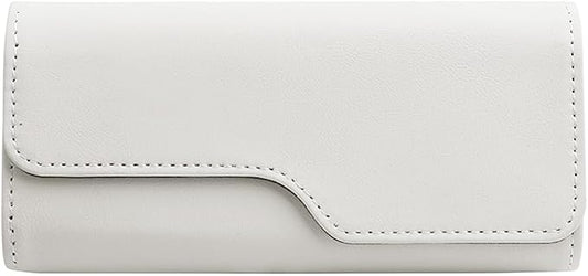 Zpana Sunglass Holder for Car Visor, Leather Auto Eyeglasses Sun Visor Organizer Case with Hidden Magnetic Closure, Auto Protective Glasses Storage Box, Universal for SUV RV Truck (Beige) by Zpana