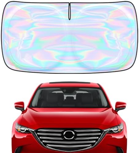 Windshield Sun Shade for Mazda CX-9 2016-2025 2026-4 Layers Sunshade Compatible with Mazda CX-9 Foldable Front Window Sunshade Sun Visor Protector Block UV Rays Keep Your Car Cooler Car Accessories by Unknown
