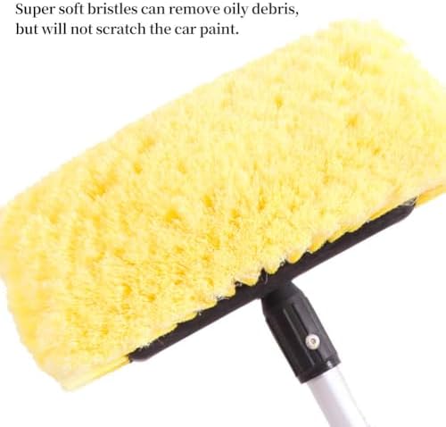 Buyplus 5-12 Foot (20 ft Reach) Car Wash Brush with 12-Inch Soft Bristle, On/Off Switch Telescopic Car Truck Boat Washing Brush with Hose Attachment for Cleaning RVs, House Siding, Floors and More! - Image 3