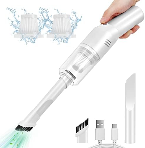 Mini Handheld Vacuum for Home&Car, Cordless Portable Rechargeable White by Amazingyourlifeonelectronicadvance
