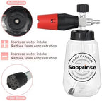 Sooprinse Short Pressure Washer Gun with Foam Cannon, Foam Cannon for Pressure Washer, 1/4 Inch Quick Connector, 5 Nozzle Tips with Car Wash Mitt, 1 Liter - Image 5