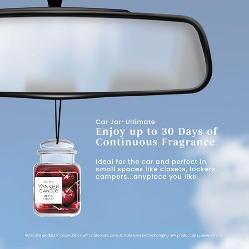 Yankee Candle Car Jar Ultimate Black Cherry, Up to 30 Days Continuous Fragrance, True-to-Life Scent, Essential Oils, Ideal for Cars and Small Spaces - Image 3
