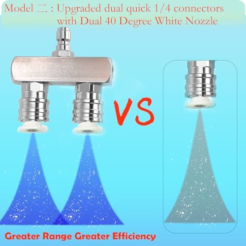 Dual Turbo Nozzle Pressure Washer and Dual Pressure Washer Tips 2-in-1,with 2 PCS 360°Rotating Turbo Nozzle,2 PCS Nozzle Tips,4000 PSI,1/4 Inch Quick Connect pressure washer accessories - Image 4