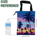Palm Trees Car Garbage Bag,Sunset Waterproof Small Car Trash Bag Hanging Back of Seat,Drawstring Hanging Car Trash Bag with Adjustable Buckle for Car Accessories - Image 2