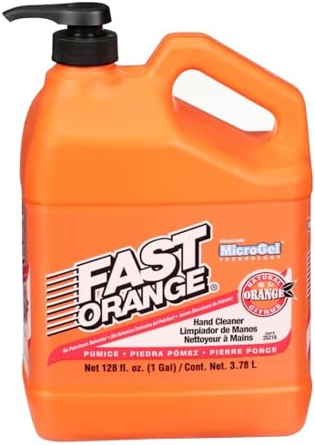 Fast Orange 25219 Pumice Lotion, Heavy Duty Hand Cleaner, Natural Citrus Scent, Waterless Cleaner for Mechanics, Strong Grease Fighter, 1 Gallon by FastOrange