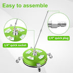 PWACCS 14" Pressure Washer Surface Cleaner with Wheels, Stainless Steel - Image 2