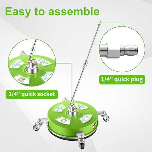 PWACCS 14" Pressure Washer Surface Cleaner with Wheels, Stainless Steel - Image 2