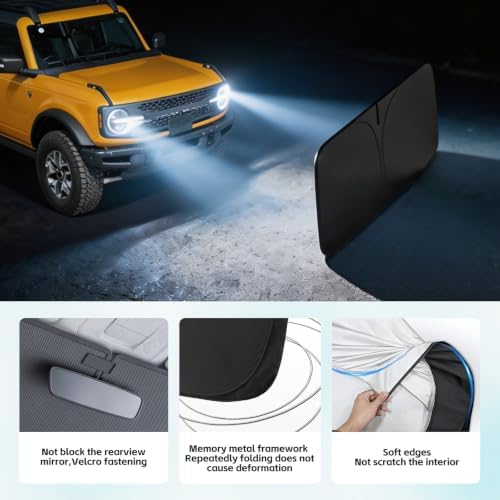 Windshield Sun Shade for Ford Bronco 2 Door 4 Door 2021-2026 Sunshade - Image 5
