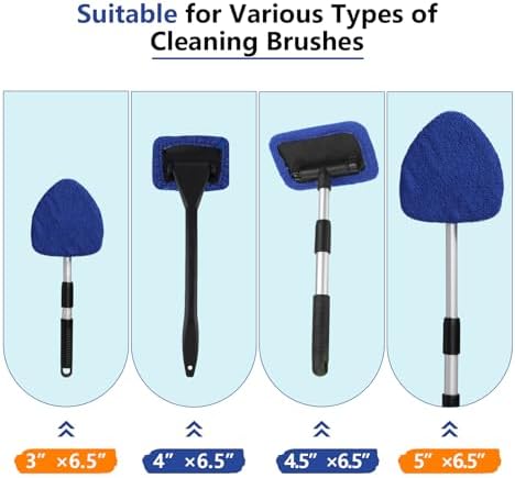 7 Pack Upgrade Car Windshield Cleaner Tool Bonnets, Microfiber Cloths for Inside Windshield Cleaning Tool Pads, Interior Windshield Cleaner Tool Replaceable Cleaning Bonnets, Fit 6.5”, Blue - Image 4