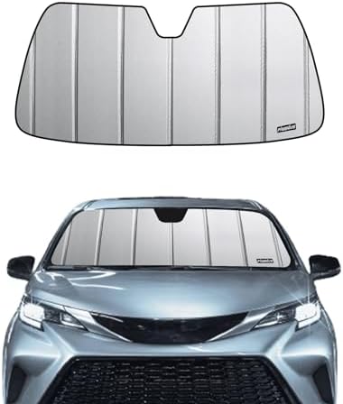 Pigenius Windshield Sunshade for Toyota Sienna 2021-2026 NO HUD, Premium Grey Leather Finish by Pigenius