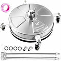 Hourleey 16" Pressure Washer Surface Cleaner, Stainless Steel Surface Cleaner with 4 Wheels for Concrete, Patio, Sidewalk, Deck, Pathway 1/4" Quick Connector, 2 Extension Wand, 4000 PSI by Hourleey