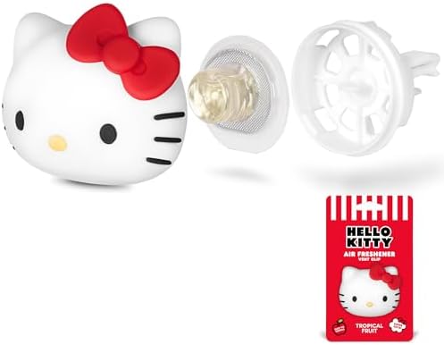 Sanrio Hello Kitty Car Air Freshener for Cars Trucks SUVs, Hello Kitty and Friends Cute Car Accessories for Women Car Decor Hello Kitty Car Accessories, Replaceable Scent Pods - Tropical Fruit Scent by Carbella