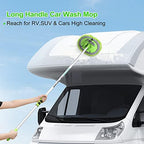 Wontolf 62'' Car Wash Brush with Long Handle Chenille Microfiber Car Wash Mop Mitt Kit Car Detailing Brush Cleaning Kit Window Squeegee Car Duster Drying Towels Tire Brush for Cars RV Truck Boat - Image 2