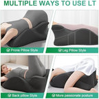 Extra-Large 27° Degree Memory Foam Ergonomic Prone Couples Pillow for Intimacy - Image 5