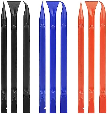Carbon Fiber Plastic Scraper, 9 PCS Small Scraper Tool Plastic Scraper Tool Multi-Purpose Scraper Pen-Shaped Scraper Tool Non-Scratch Cleaning Tool for Tight Spaces, Kitchen, Crevices, Food, Paint by Mozeat+Lens