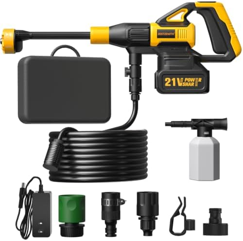 Cordless Pressure Washer Battery Powered, Handheld Cordless Power Washer (GlowYellow-Black) by Unknown