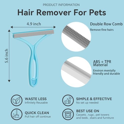 Pet Hair Remover, Dog and Cat Hair Remover, Carpet Rake, Carpet Scraper - Image 3