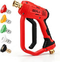 Short Pressure Washer Gun 5000 PSI with 5 Nozzle Tips, M22-14mm Fittings, Heavy Duty Power Washer Spray Gun with Ergonomic Handle for Car Wash, Detailing, and Cleaning by SEPLY