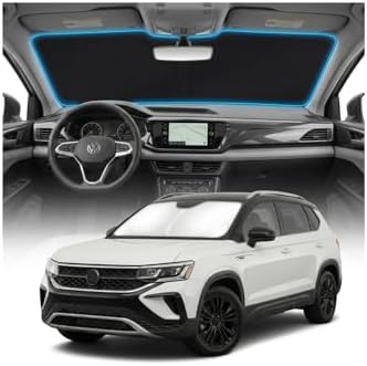 for VW Taos Sun Shade Windshield Cover - Custom Fit Taos Accessories 2022-2025 2026 Sunshade Foldable UV Protection & Heat Shield Sun Visor Accessories by Unknown