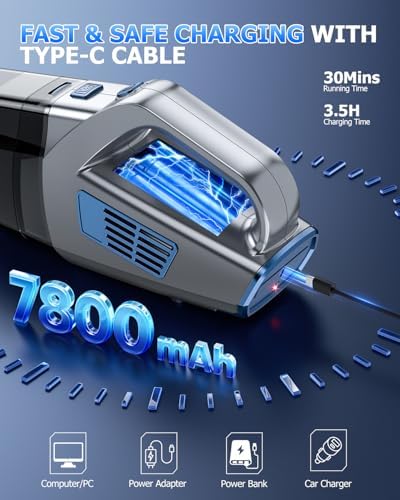 BQYPOWER Handheld Vacuum Cordless Rechargeable, Hand Held Car Vacuum - Image 5