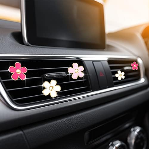 Frienda 6 Pcs Daisy Vent Clips for Car, 3/3.3 cm, Red, Pink, White - Image 5
