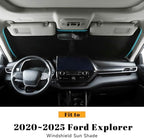 Car Windshield Sun Shade for Ford 2020-2025 2026 Explorer Accessories (OEM Design) Reflective Foldable Heat Insulation Sunshade for Ultimate Protection - Image 2