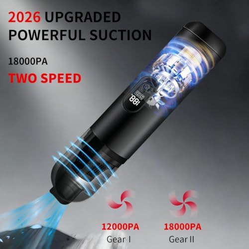 2 in 1 Cordless Handheld Car Vacuum, 18000PA Portable Mini Vacuum Cleaner - Image 4