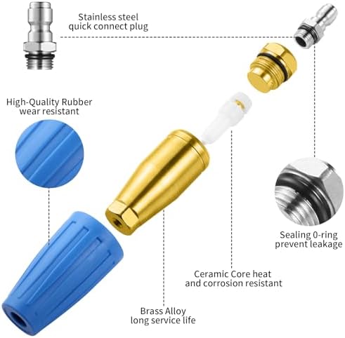 Turbo Nozzle Pressure Washer 4000 PSI Max Blue Rotating Turbo Nozzle - Image 3