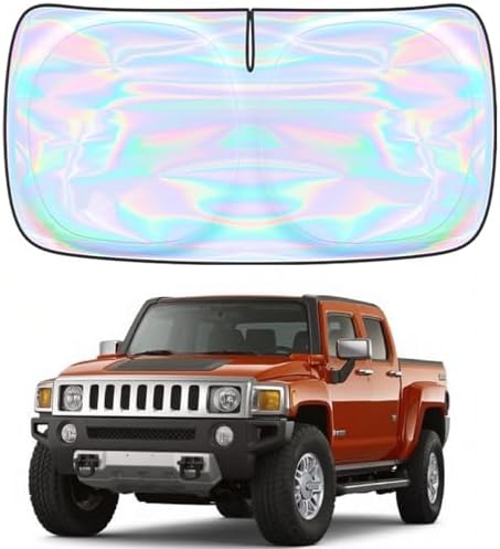 Windshield Sun Shade for GMC Hummer H3 2005-2009 - 4 Layers SunShade Compatible with GMC Hummer H3 Foldable Front Window Sunshade Sun Visor Protector Block UV Rays Keep Your Car Cooler Car Accessories by Unknown