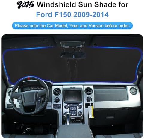Car Sun Shade for 2009-2014 Ford F150 Accessories Windshield Sunshade Cover Front Window Shade Custom Fit F150Sun Visor Protector Foldable Blocks UV Rays - Image 3
