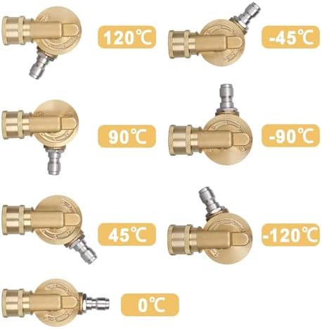 Pressure Washer Pivoting Coupler Kit - 240 Degree Rotation, Includes Gutter Cleaner Attachment, 7 Spray Nozzle Tips with Holder,1/4" Quick Connect - 4500 PSI - Image 3