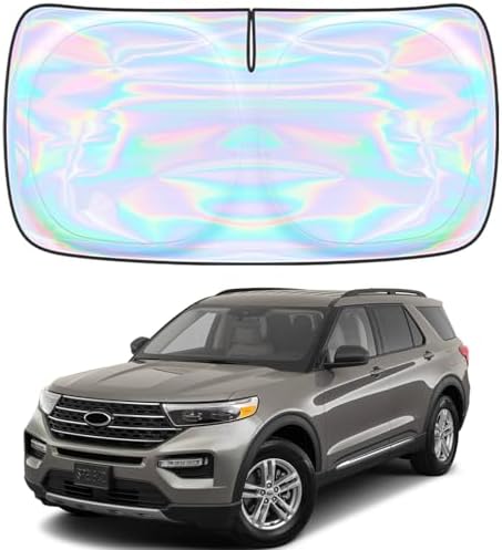 Windshield Sun Shade for Ford Explorer 2011-2019 - 4 Layers Sunshade Compatible with Ford Explorer Foldable Front Window Sunshade Sun Visor Protector Block UV Rays Keep Your Car Cooler Car Accessories by Unknown